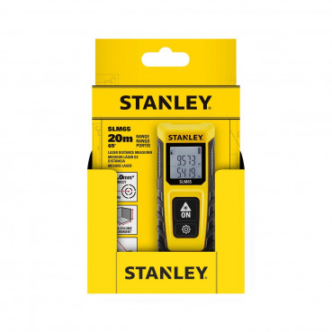 Mètre à ruban de chantier Stanley laser slm65 - 20 mètres - largeur 4 cm - Hauteur 12 cm - faisceau Faisceau rouge - longueur 2 cm | STHT77065-0