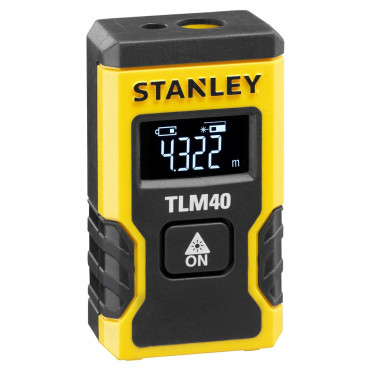 Mètre à ruban de chantier Stanley laser tlm40 pocket - 12 mètres - largeur 3 cm - Hauteur 6 cm - faisceau Faisceau rouge - longueur 2 cm | STHT77666-0