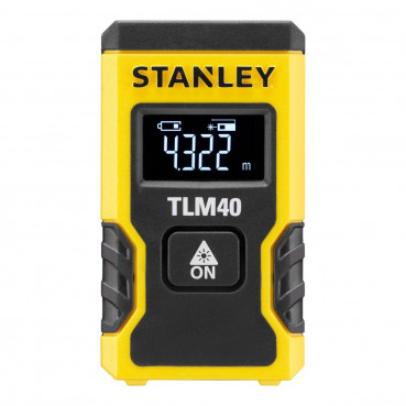 Mètre à ruban de chantier Stanley laser tlm40 pocket - 12 mètres - largeur 3 cm - Hauteur 6 cm - faisceau Faisceau rouge - longueur 2 cm | STHT77666-0