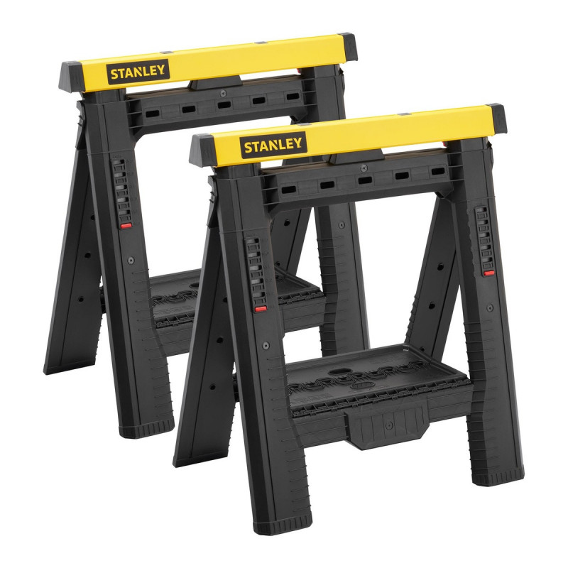 Treteaux pliables telescopiques lot de 2 pièces - largeur 150 mm - Hauteur 790 mm - longueur 714 mm Stanley | STST1-70559