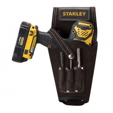 Porte outils holster pour ranger une visseuse dévisseuse cuir - largeur 6 cm - Hauteur 32 cm - longueur 16 cm Stanley | STST1-80118