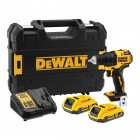 Image du produit : Perceuse visseuse Dewalt compact - XR - sans fil - 18 Volts - 2Ah li-ion brushless - mandrin plastique | DCD708D2T-QW