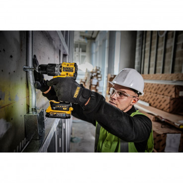 Perceuse visseuse Dewalt percussion compacte - XR - sans fil - 18 Volts - 1,7Ah li-ion brushless - powerstack | DCD805E2T-QW