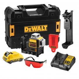 Niveau laser multilignes Dewalt 3 x 360° - XR - sans fil - 10,8 Volts - 2Ah li-ion | DCE089D1R-QW