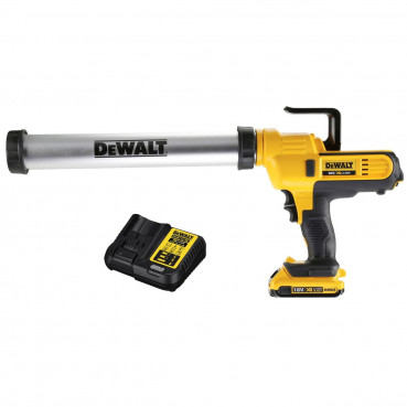 Pistolet à mastic sans fil Dewalt - XR - sans fil - 18 Volts - 2Ah li-ion - cartouche 310ml et sachet 600ml - 1 batterie | DCE580D1-QW