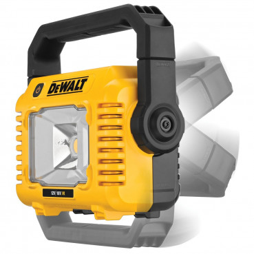 Projecteur Dewalt de chantier ou d'atelier - compact et portable sans fil jusqu'à 2000 lumens compatible avec les batteries Dewalt XR 12 volts et 18 Volts et XR FLEXVOLT 54 Volts | DCL077-XJ