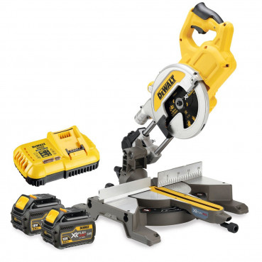 Scie à onglets radiale - XR - sans fil - Flexvolt 54 Volts - 2Ah li-ion brushless 216mm - 2 batteries Dewalt | DCS777T2-QW