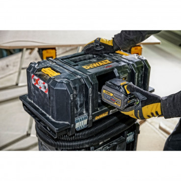 Aspirateur Dewalt TSTAK - XR - sans fil - Flexvolt 54 Volts - 2Ah li-ion brushless eau et poussières classe M | DCV586MT2-QW