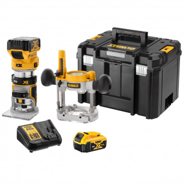 Affleureuse et défonceuse Dewalt - XR - sans fil - 18 Volts - 8mm (1/4") 2 x 5Ah li-ion brushless | DCW604P2-QW