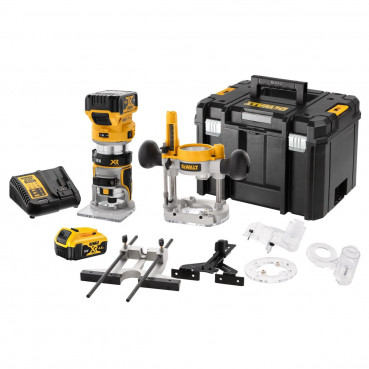 Affleureuse et défonceuse Dewalt - XR - sans fil - 18 Volts - 8mm (1/4") 2 x 5Ah li-ion brushless | DCW604P2-QW