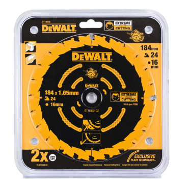 Lame Dewalt 184 x 20mm - 24 dents pour scie circulaire sans fil - carbure - pour la coupe du bois dur et tendre, MDF, contreplaqués et bois de récupération | DT10302-QZ