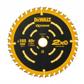 Lame Dewalt pour scie circulaire sans fil extrême, 165 x 20mm - 40 dents | DT10640-QZ