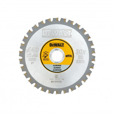 Lame Dewalt pour scie circulaire portative 140 x 20mm - 30 dents, tcg/aluminium, angle d'attaque 3 | DT1910-QZ