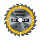 Image du produit : Lame Dewalt pour scie circulaire portative construction 152 x 20mm - 24 dents | DT1930-QZ