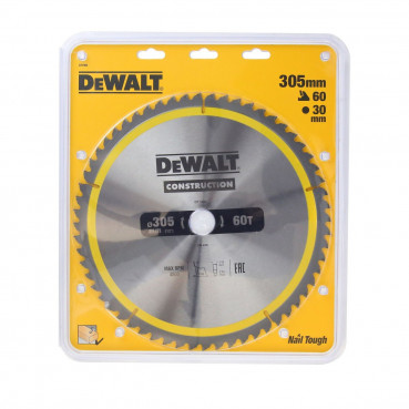 Lame Dewalt pour scie circulaire stationnaire construction 305 x 30mm - 60 dents | DT1960-QZ