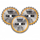 Image du produit : Coffret plastique de 3 lames Dewalt construction pour scie circulaire stationnaires : dT1952 x 2, dT1959 | DT1963-QZ