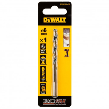 Foret black&gold HSS-G perçage plastique, bois, métal - 6.5 x 63 x 101mm Dewalt | DT20523-QZ