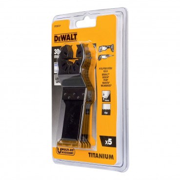 Jeu de 5 lames Dewalt 30 x 43mm pour découpeur ponceur, outil multifonctions (multi-cutter) | DT20727-QZ