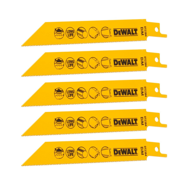 Lame Dewalt pour scie sabre BIM pour la coupe du métal 152mm profondeur inférieur 3mm | DT2384-QZ