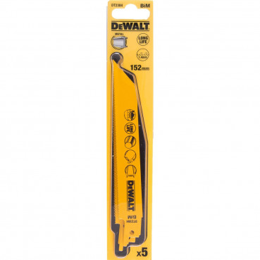 Lame Dewalt pour scie sabre BIM pour la coupe du métal 152mm profondeur inférieur 3mm | DT2384-QZ