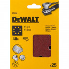 Image du produit : 1/4 feuille abrasive, papier à poncer pour ponceuse vibrante Grain 40 - 8 trous 115 x 115mm Dewalt | DT3030-QZ