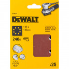 Image du produit : 1/4 feuille abrasive, papier à poncer pour ponceuse vibrante Grain 240 - 8 trous 115 x 115mm Dewalt | DT3035-QZ