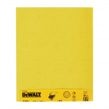 Feuilles abrasives, papier à poncer pour poncage à la mainGrain 180 - 230 x 280mm Dewalt | DT3234-QZ