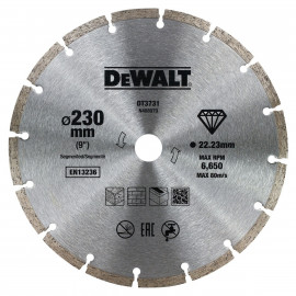 Disque diamant fritté segmenté pour matériaux de construction/béton 230 x 22.2mm Dewalt | DT3731-QZ