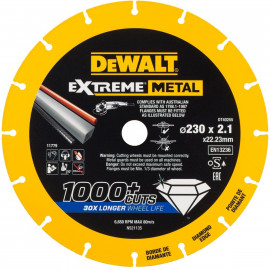 Disque diamant extrême métal 230 x 22.23 x 1.5mm Dewalt | DT40255-QZ