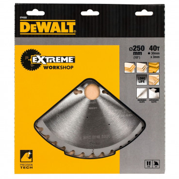 Lame Dewalt pour scie circulaire stationnaire extrême workshop 250 x 30mm - 40 dents | DT4322-QZ