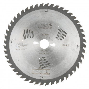 Lame Dewalt pour scie circulaire stationnaire extrême workshop 260 x 30mm - 48 dents | DT4324-QZ