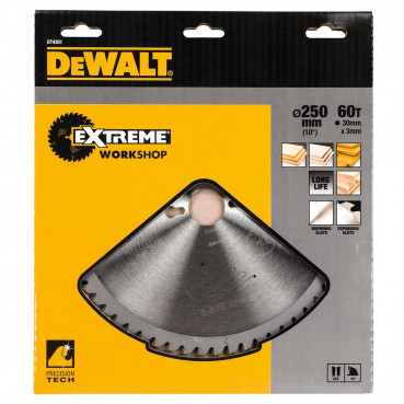 Lame Dewalt pour scie circulaire stationnaire extrême workshop 250 x 30mm - 60 dents | DT4351-QZ