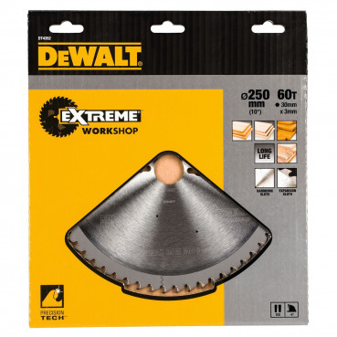 Lame Dewalt pour scie circulaire stationnaire extrême workshop 250 x 30mm - 60 dents | DT4352-QZ