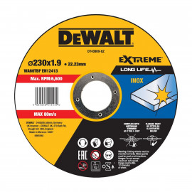 Disque à tronçonner l'inox 230 x 22,2mm - épaisseur 1.9mm - moyeu plat - diamètre 230mm Dewalt | DT43909-QZ