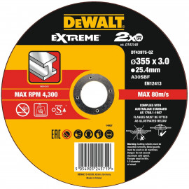 Disque à tronçonner 355 x 3 x 25,4mm - diamètre 355mm Dewalt | DT43975-QZ