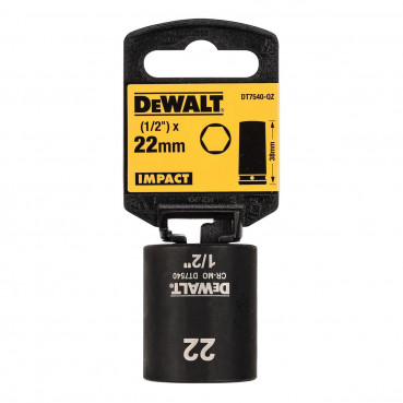 Douilles Impact à chocs diamètre 22mm 1/2" Dewalt | DT7540-QZ