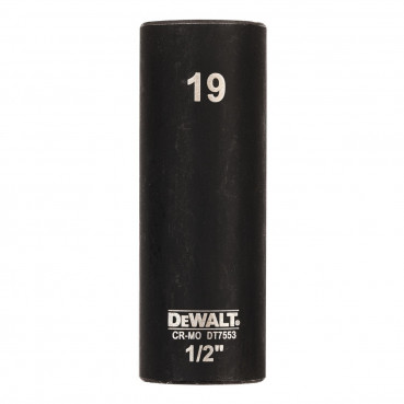 Douilles Impact à chocs diamètre 19mm 1/2" Dewalt | DT7553-QZ