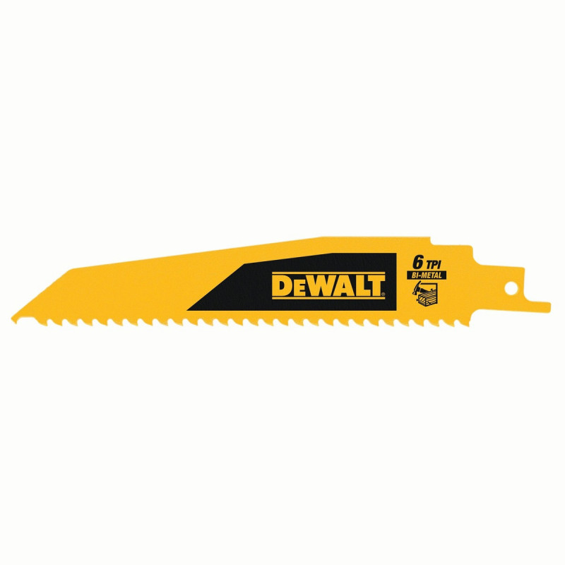 Lame Dewalt 152mm - 6TPI pour scie sabre BIM pour la coupe du bois épais | DT90380-QZ