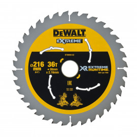 Lame Dewalt pour scie circulaire stationnaire - XR - sans fil - runtime - 216 x 30mm - 36 dents | DT99569-QZ