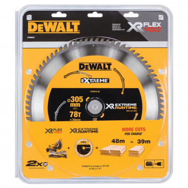 Lame Dewalt pour scie circulaire stationnaire - XR - sans fil - runtime - 305 x 30mm - 78 dents | DT99576-QZ