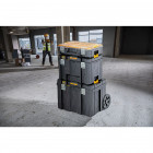 Image du produit : Coffret TSTAK ip54 grande contenance mobile avec poignée télescopique Dewalt | DWST83347-1