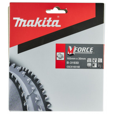 Lame de scie circulaire, M-Force T.C.T, 165 x 20mm 16 dents - diamètre 165mm - coupe-saignée 2mm Makita | B-31930