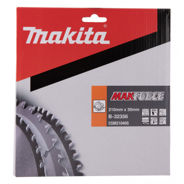 Lame de scie circulaire, Makforce T.C.T, 210 x 30mm 40 dents - diamètre 210mm - coupe-saignée 2,4mm Makita | B-32356