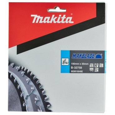 Lame de scie circulaire, Makblade T.C.T, 190 x 20mm 48 dents - diamètre 190mm - coupe-saignée 2,2mm Makita | B-32758