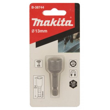 Douille de vissage magnétique pour visseuse Hexa 1/4" - 13mm - longueur totale 50mm - 1 pièce(s) Makita | B-38744