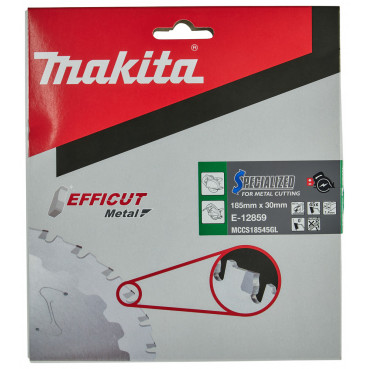 Lame carbure métal EFFICUT 185X30 - diamètre 185mm - alésage 30mm - coupe-saignée 1,4mm - 45 dents Makita | E-12859