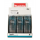 Image du produit : MASTER CARTON 12X Coffret Makita 4 FO - diamètre 5 / 6,0 / 8,0 / 10,0mm - longueur totale 110 / 160mm - profondeur maxi de perçage 50 / 100mm - 12 pièce(s) | E-13596-12