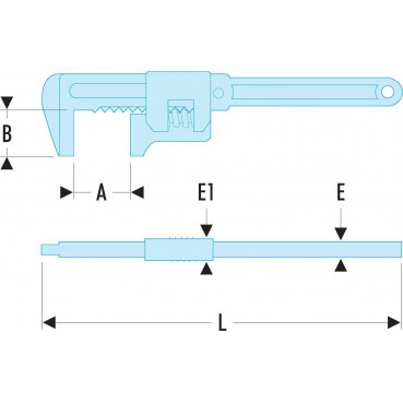 Clé à crémaillère - 70mm - longueur 280mm - clé anglaise Facom | 105.280