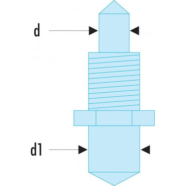 Jeu de 2 ergots de rechange pour clés 117.B - diamètre 2.5mm - 4mm x Facom | 117.E1