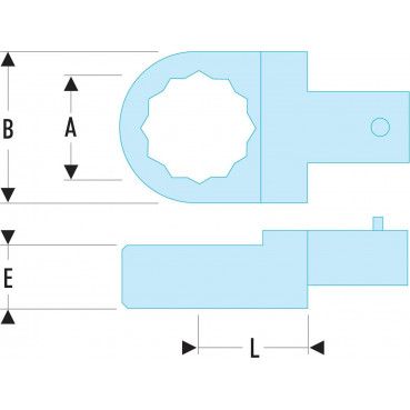 Embout polygonal 11mm - pour clé dynamométrique Facom - attachement 9 x 12mm | 12.11